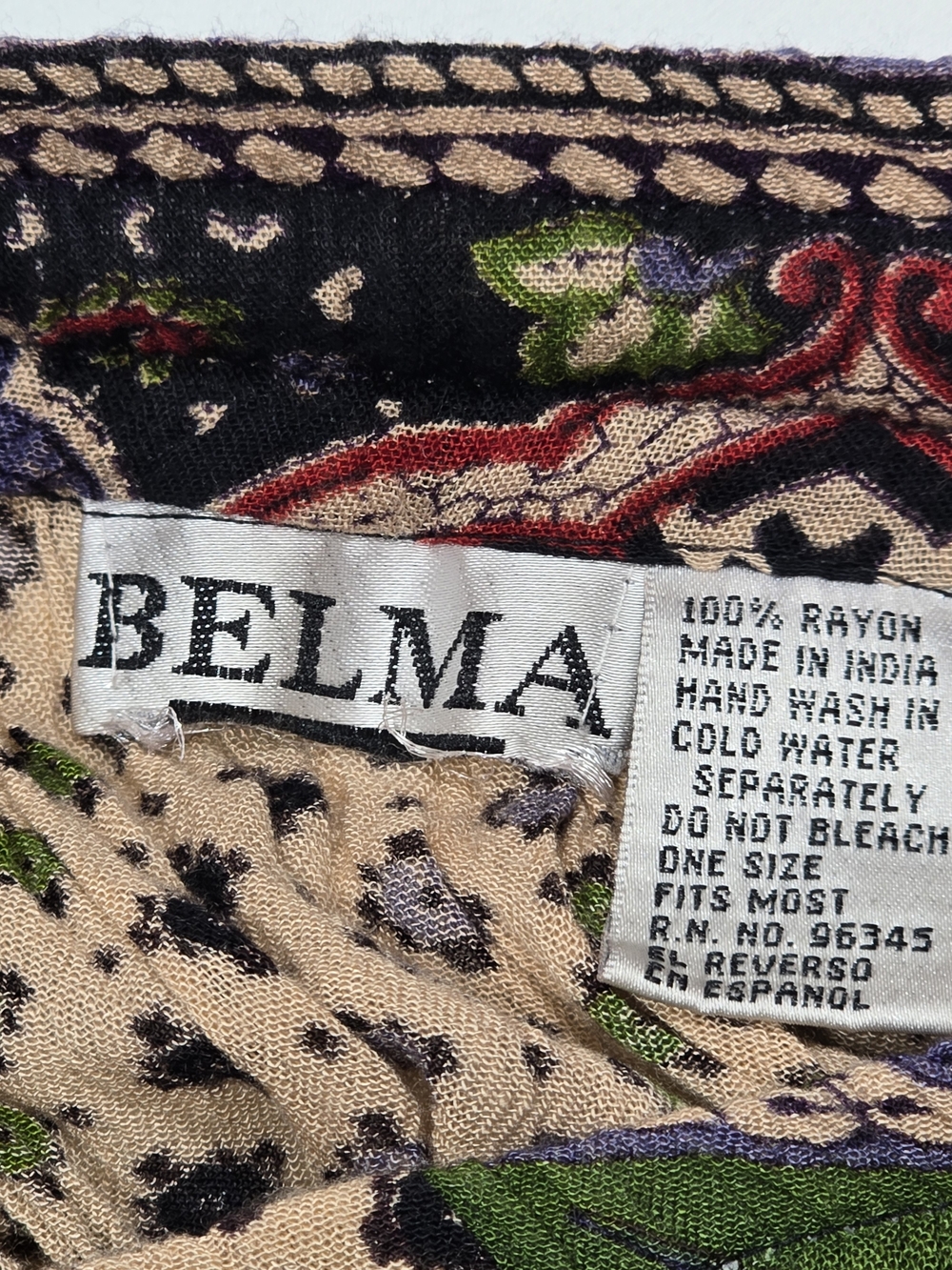 Belma Rayon Boho Tiered Maxi Skirt Paisley Floral Flowy One Size - Picture 5 of 7
